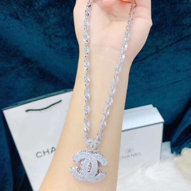 Dây chuyền Italy mặt hiệu mạ bạch kim RCLN