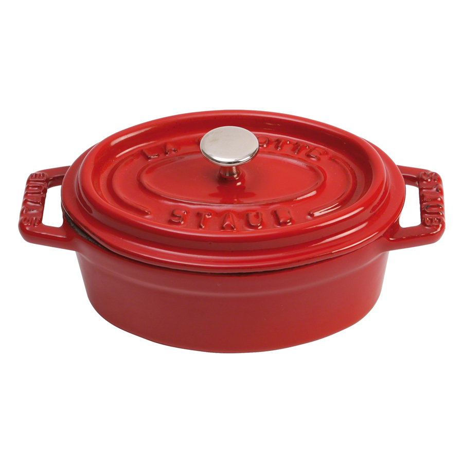 Nồi Gang Tròn Staub Oval- Đỏ Cherry/Đỏ lựu/Đen/Vàng Nhiều Kích Cỡ