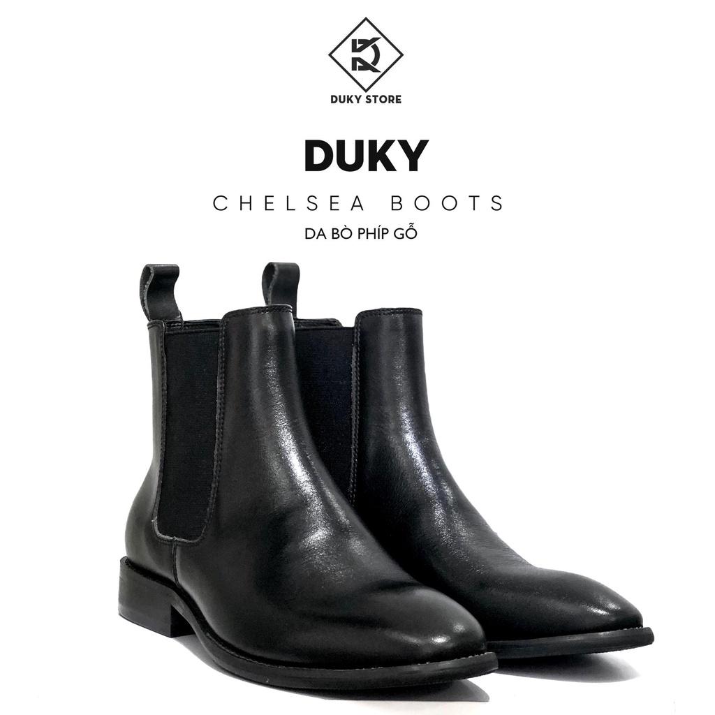 (Bảo hành 1 tháng) Giày Chelsea boot nam da bò đế phíp gỗ sang trọng - Duky Store