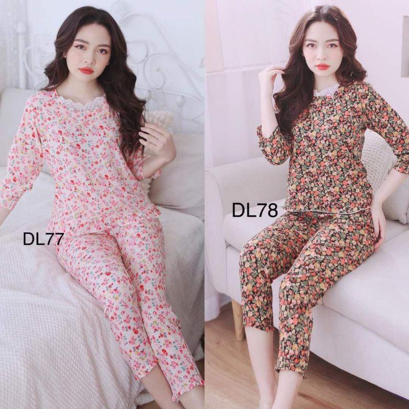 Quần áo mặc nhà cổ nhún xinh 5 màu ảnh thật