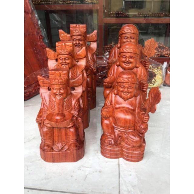 Cặp tượng gỗ thần tài thổ địa gỗ hương 30 cm