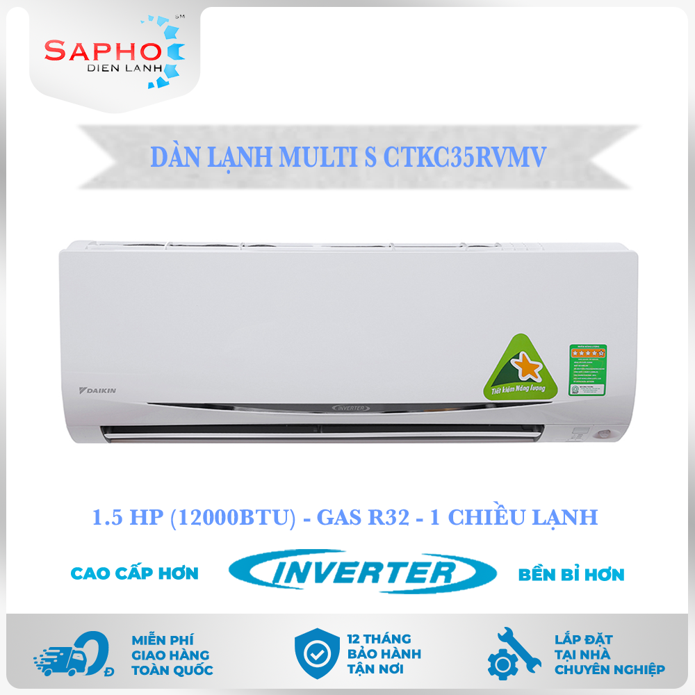 Dàn Lạnh Hệ Thống Máy Lạnh Điều Hòa Multi S Daikin CTKC35RVMV 1.5 HP Gas R32 Treo Tường Inverter Hàng Chính Hãng Giao Tại HCM