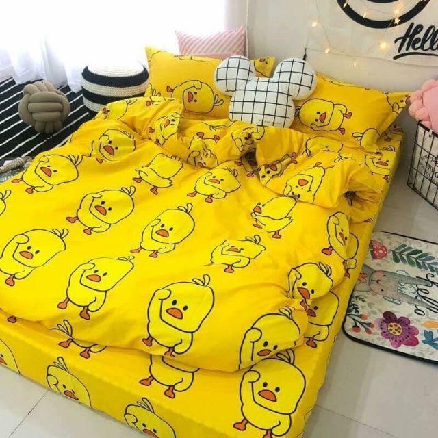 BỘ CHĂN GA GỐI POLY COTTON VỊT VÀNG