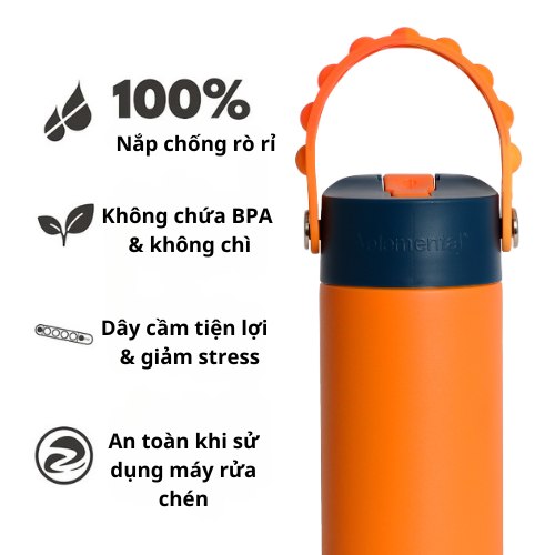 [Elemental chính hãng - Thương hiệu Mỹ] Bình giữ nhiệt Elemental Core 530ml, giữ nhiệt tốt, inox 304, an toàn sức khỏe 100