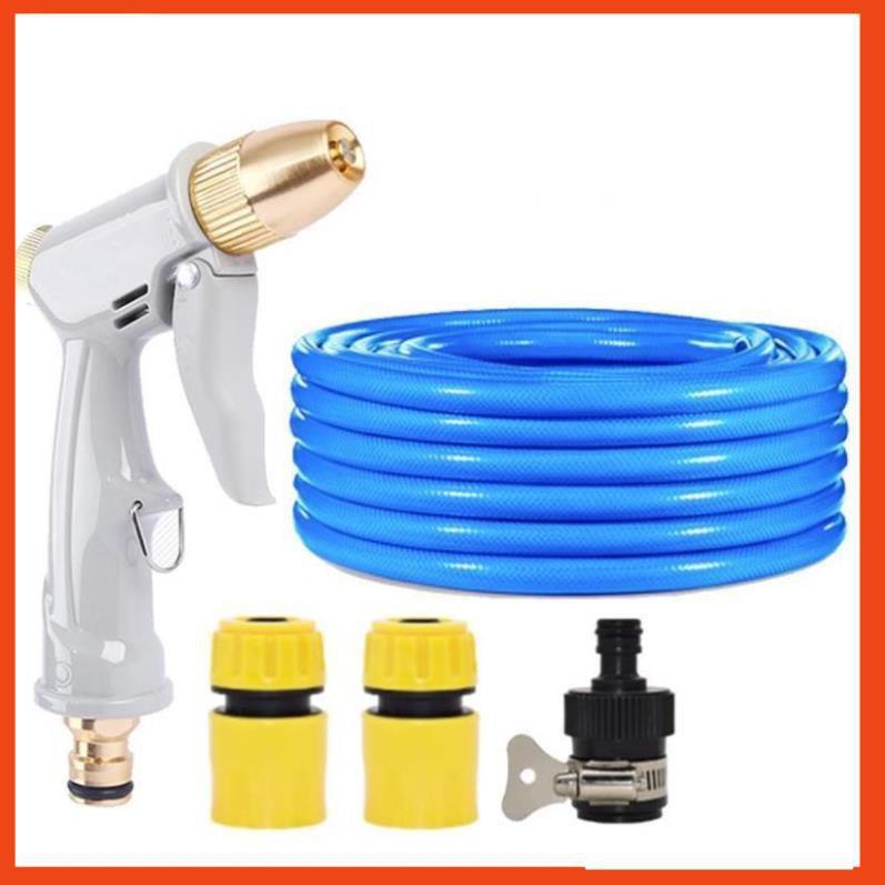 Bộ dây vòi xịt nước rửa xe, tưới cây tăng áp 3 lần, loại 7-10m  206846