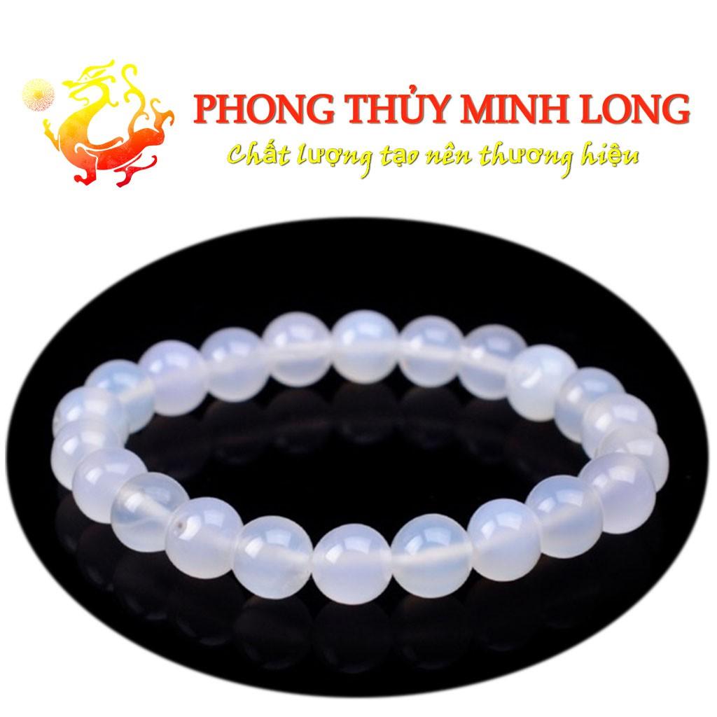Vòng tay đá Mã Não Trắng chất lượng 3A