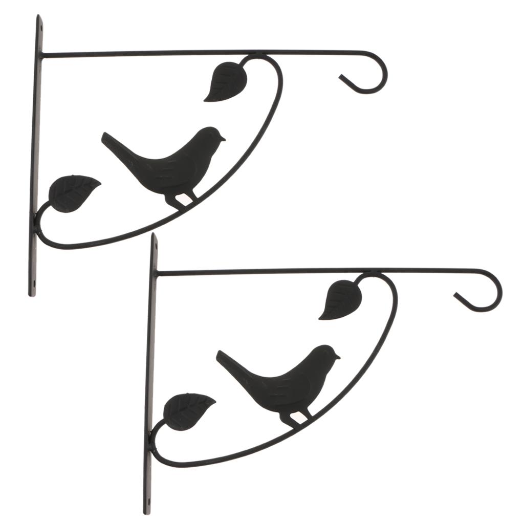 2x Metal Black Floating Wall Shelf Bracket Support Holder Wall Rack DIY #1