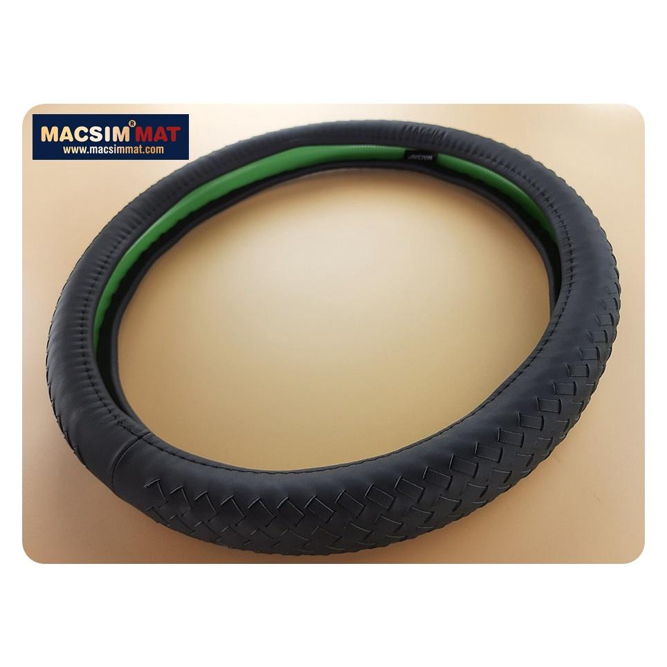Bọc vô lăng cao cấp chất liệu da thật - Khâu tay 100% size M - nhãn hiệu Macsim mã L15T