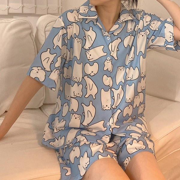 Bộ ngủ pijama chú gấu trắng vải cotton