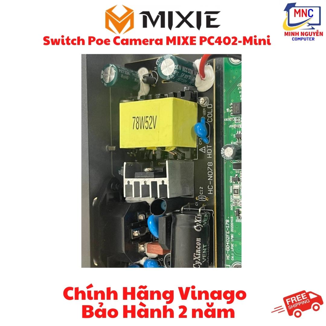 Switch Poe MIXE PC402-Mini gồm 4 cổng POE RJ45 10/100M và 2 cổng UPlink tốc độ 10/100m - Hàng Chính Hãng