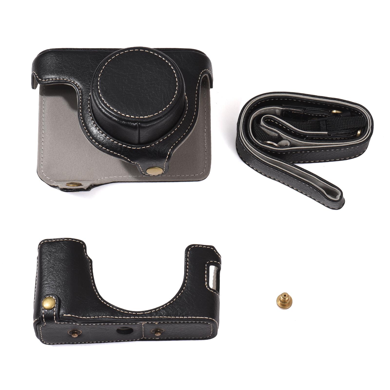 Portable Camera Case Synthetic Leather Camera Carry Bag with Shoulder Strap Replacement for Fujifilm X100V/ X100F Camera