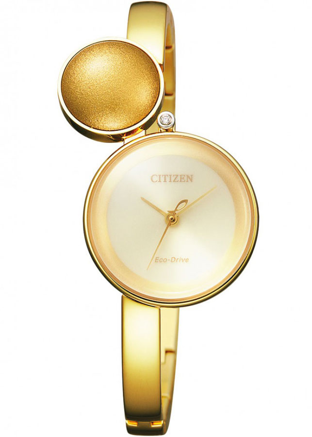 Đồng Hồ Nữ Citizen Đính Kim Cương Dây Thép Không Gỉ EW5492-53P - Mặt Vàng (Sapphire)