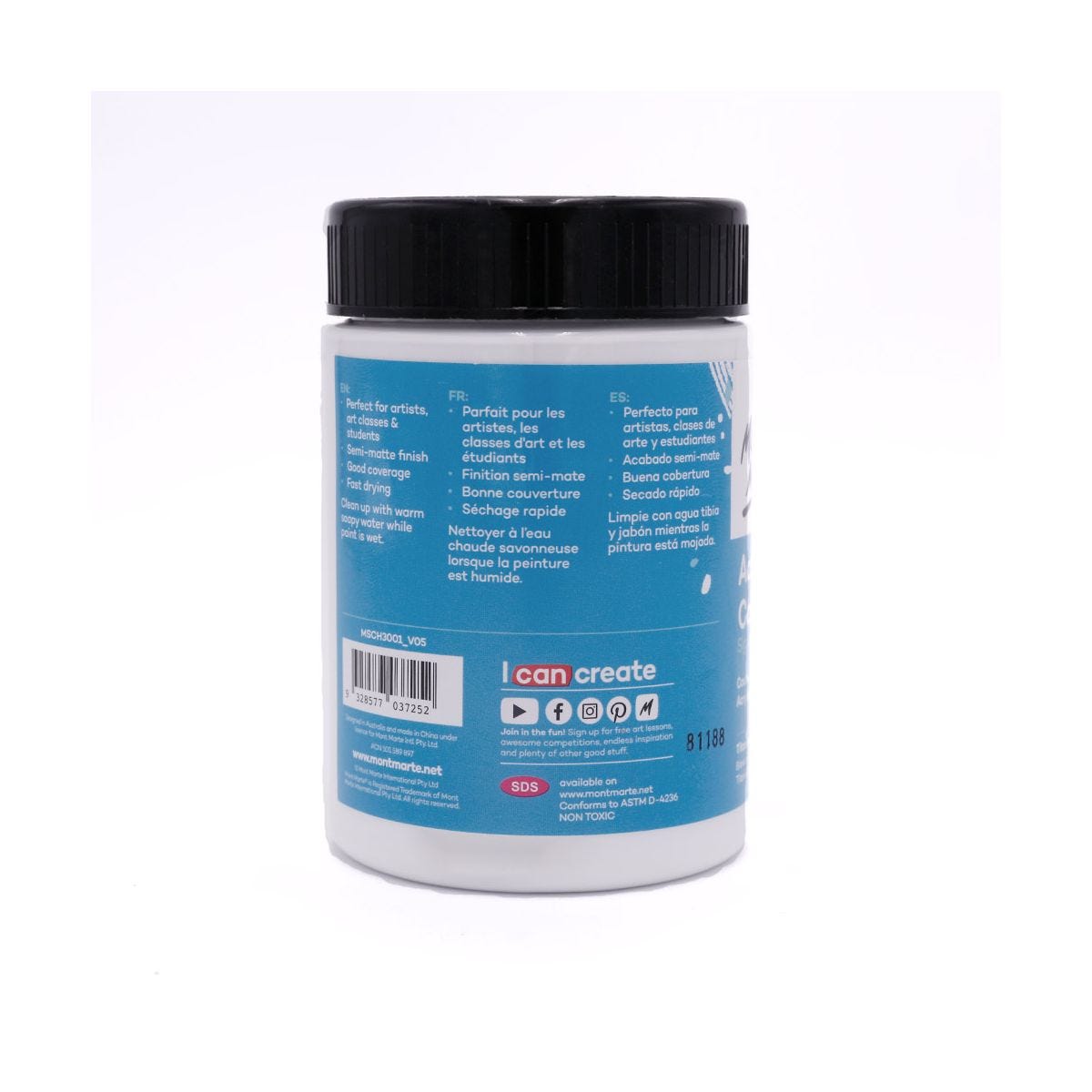 Màu Acrylic Mont Marte Hũ 300ml - Acrylic Colour Paint Signature 300ml
