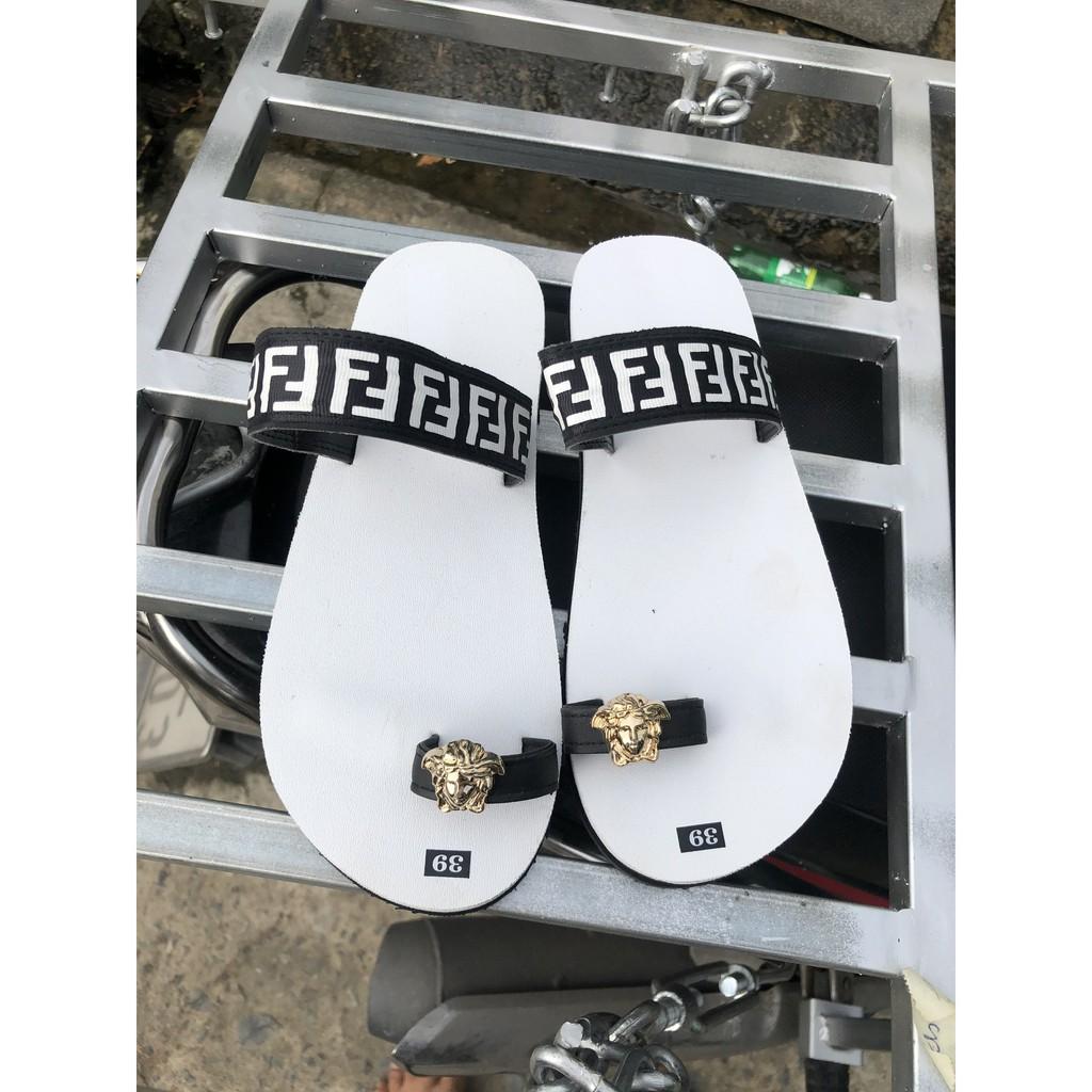 dép sỏ ngón FF nữ sandal đồng nai ( đế trắng quai f trắng không hậu ) size từ 35 nữ đến 40 nữ size ib chọn thêm