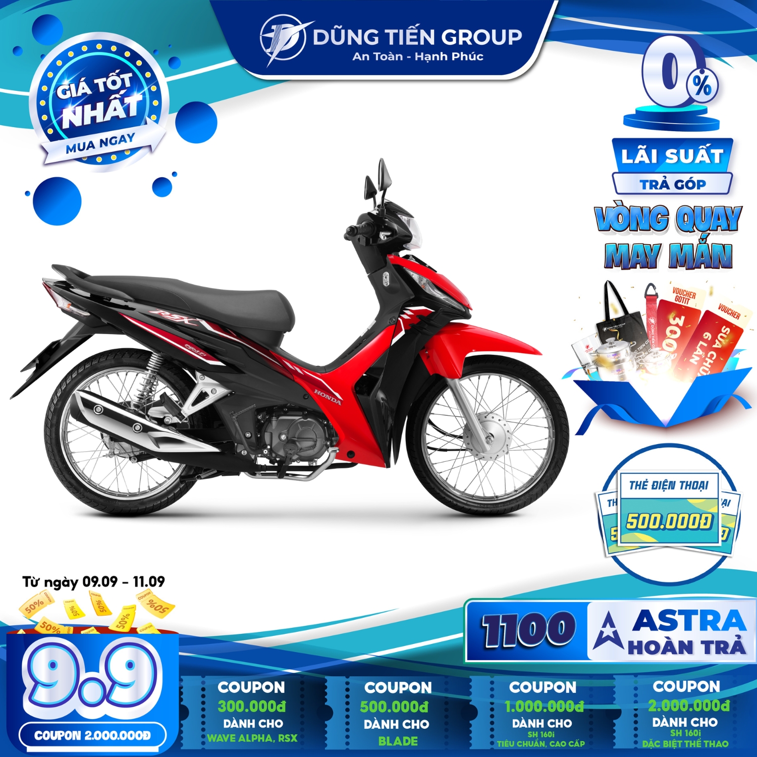 Xe Máy Honda Wave RSX FI 110 2023 - Phanh Cơ - Vành Nan Hoa