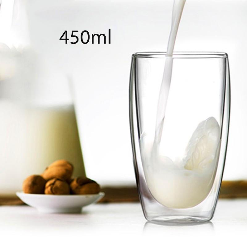 Cốc thủy tinh 2 lớp giữ nhiệt uống trà và cafe 80ml-240ml -350ml-450ml-650ml