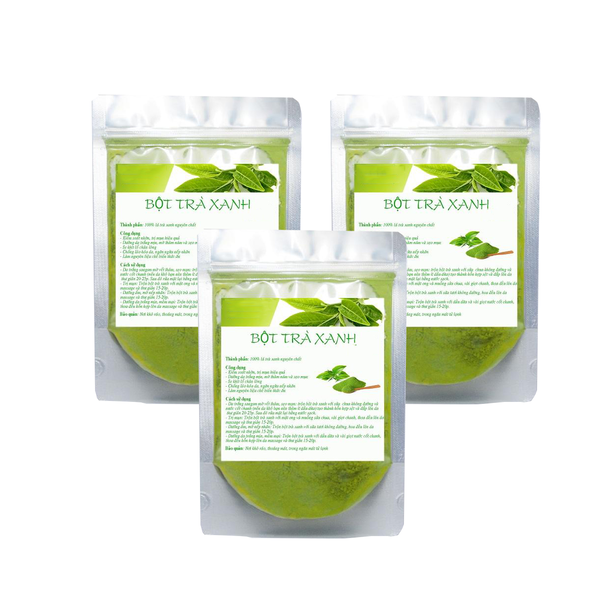 3 túi bột trà xanh 200g