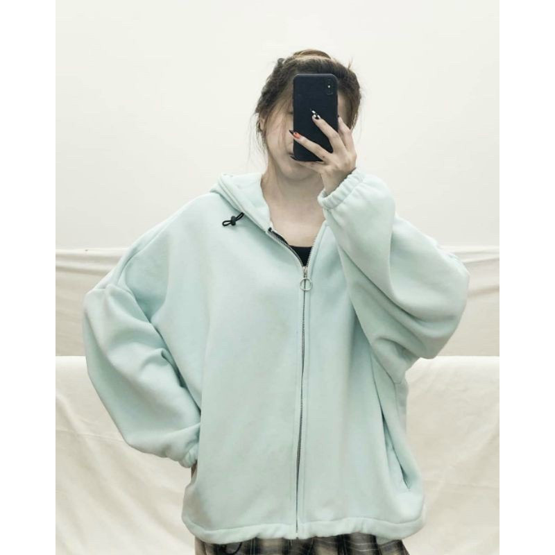 Áo khoác hoodie nỉ Chống Rét Cho Nữ Form Rộng KÉO TRÒN Chất Nỉ Unisex SIÊU ĐẸP Ulzzang