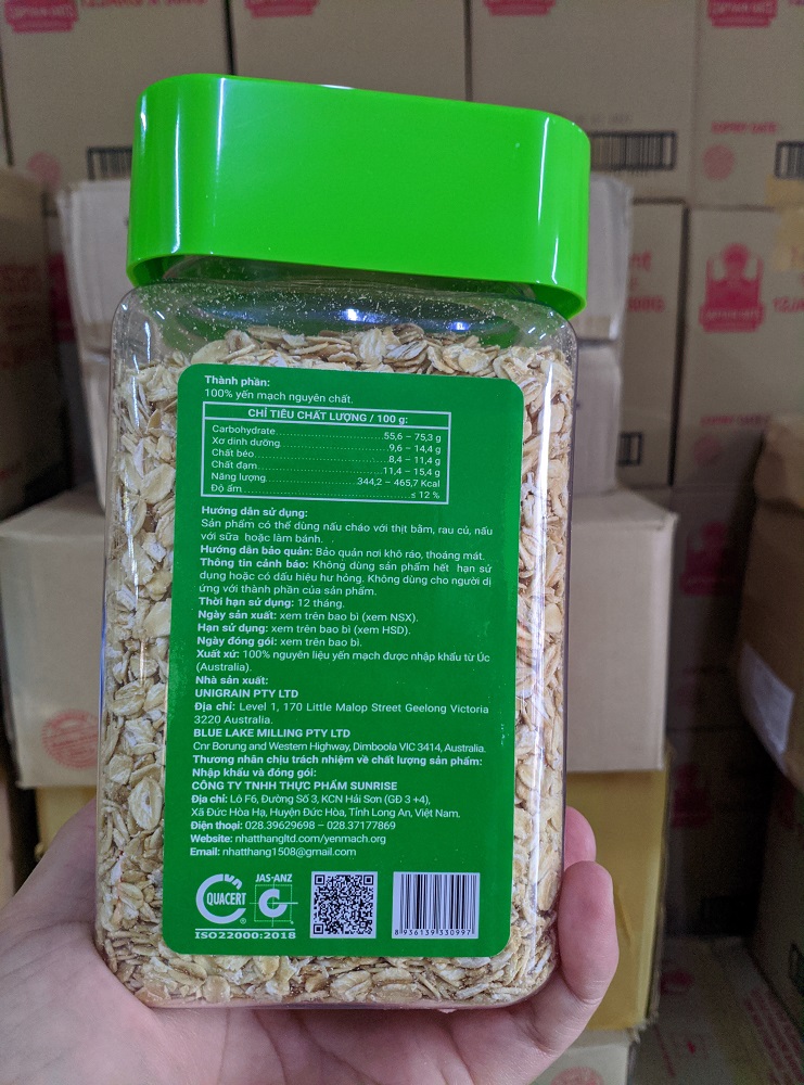 Yến mạch úc nguyên hạt Oatmeal Pure hũ 500g