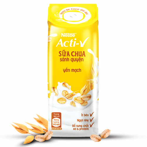 Thùng 24 Hộp Sữa Chua Nestlé Acti-V Yến Mạch 180ml/Hộp