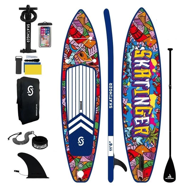 Siêu Phẩm Skatinger SUP 11'6 (335-350cm) - Thuyền SUP bơm hơi, ván chèo đứng họa tiết bơm hơi chất lượng cao [HÀNG SẴN