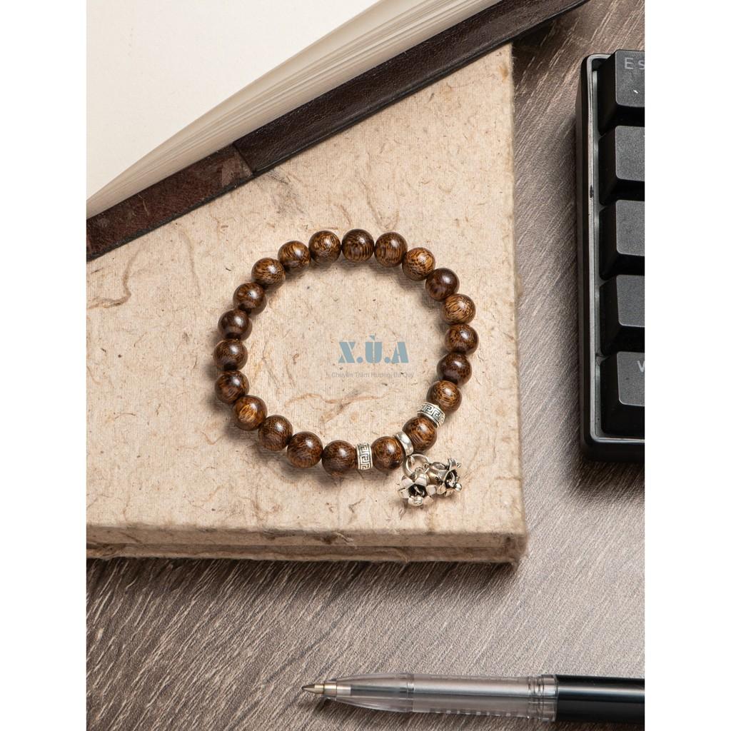 Vòng Tay Trầm Hương Đính Charm XUA111 Vòng Phong Thủy May Mắn
