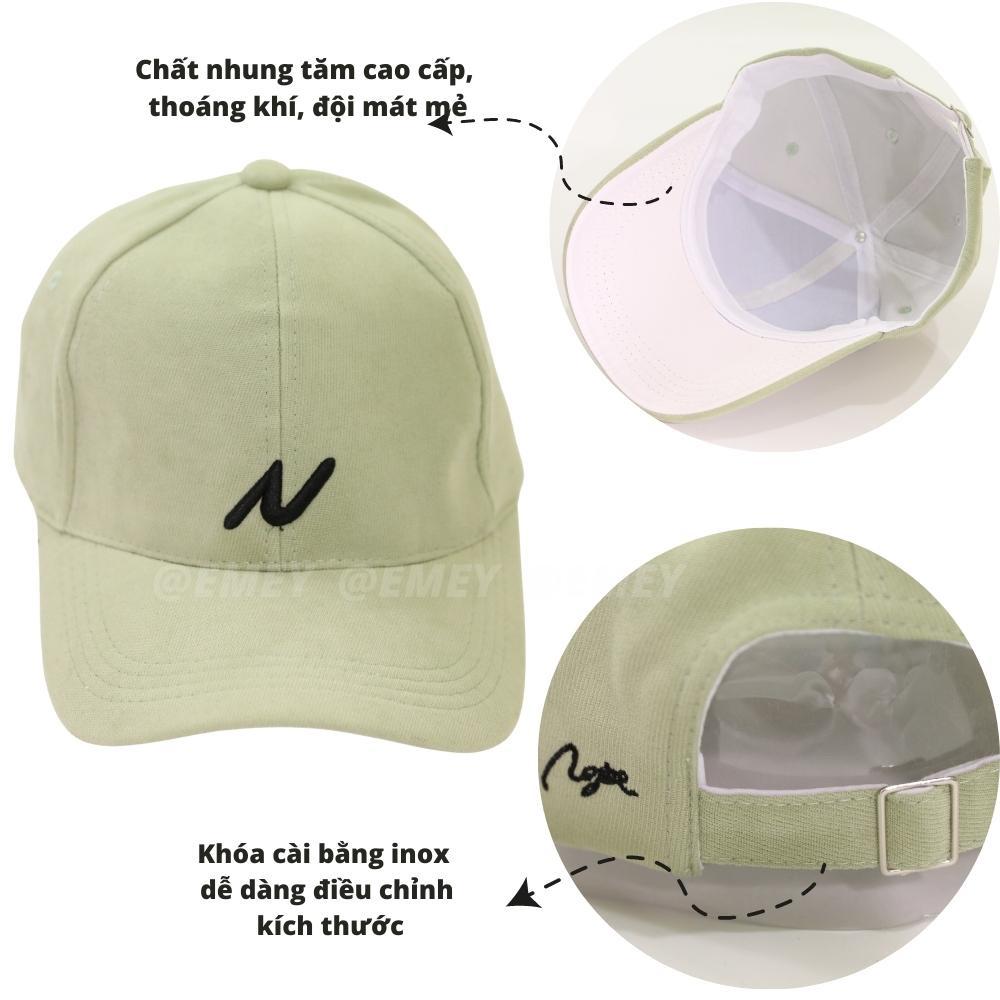 Mũ Lưỡi Trai - Nón Kết Form Unisex Thêu Chữ Thời Trang EMEY LUXURY Kiểu Hàn Quốc Mẫu Mới Nhất 2022