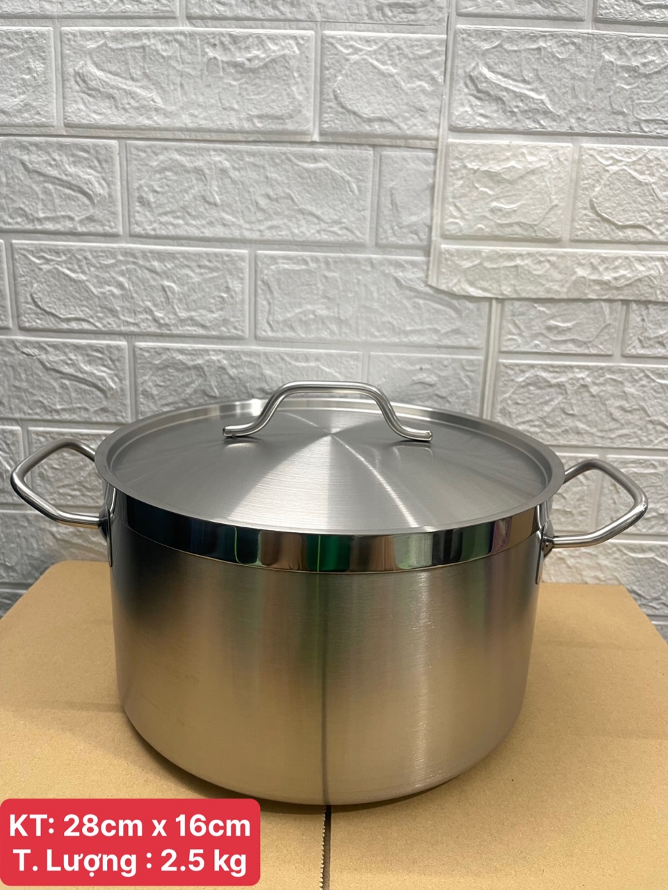 Nồi Inox 2 Quai Cao Cấp 3 Đáy _ Dung Tích: 8Lít _
