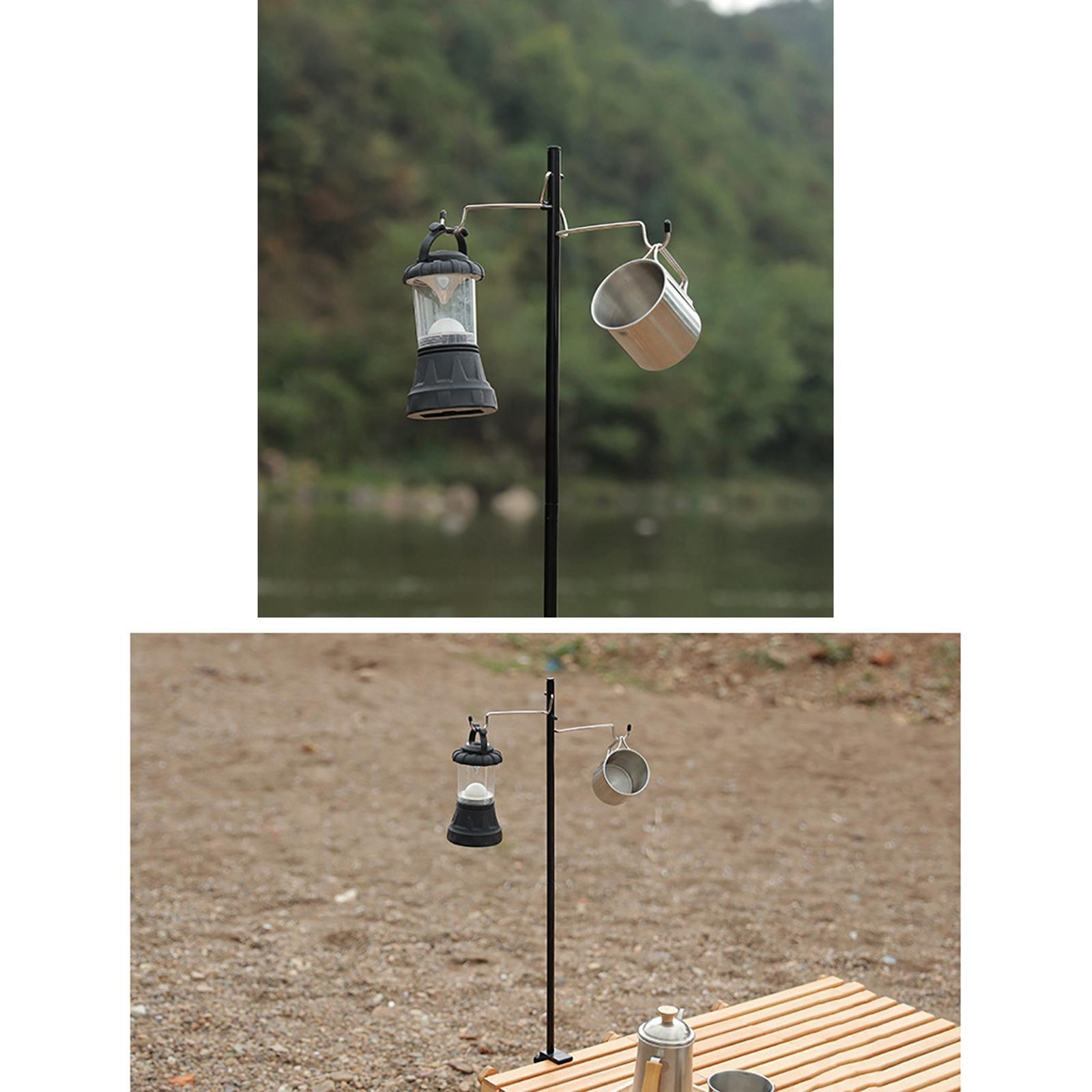 Folding Lamp Pole for Camping Table Lantern Stand Portable Aluminum Alloy Lantern Stand for Outdoor, Backpacking, Hiking, Picnic, Fishing