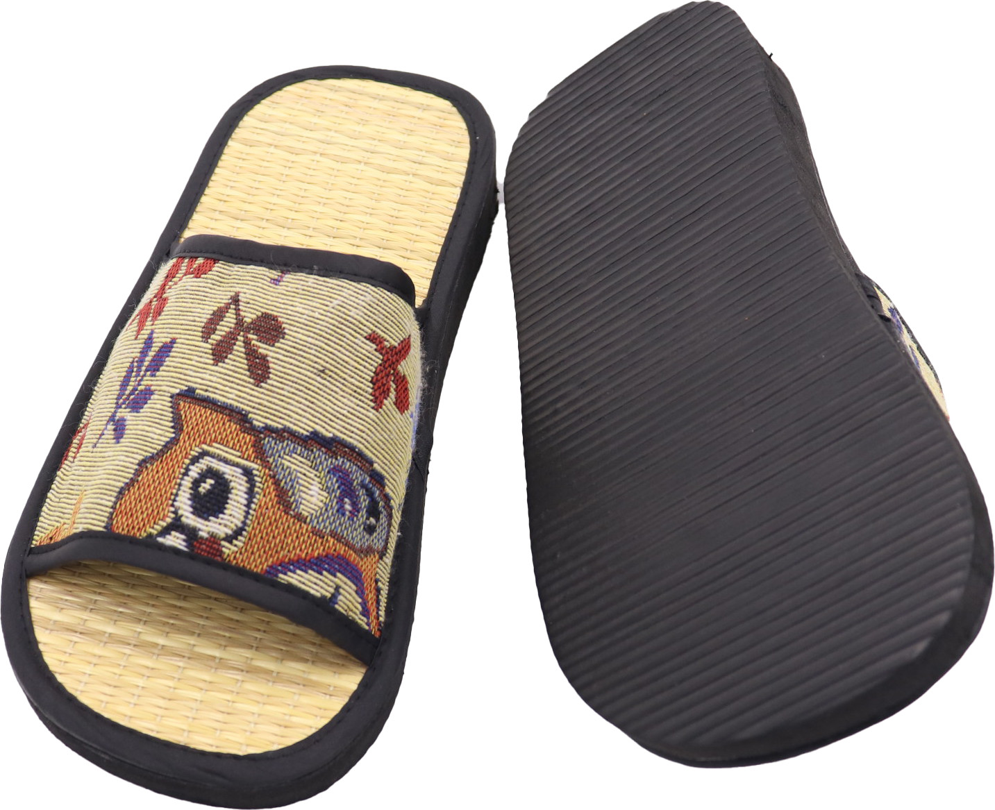 Dép thổ cẩm cú mèo truyền thống Việt Nam bằng chiếu cói hương quế mang trong nhà, văn phòng và du lịch