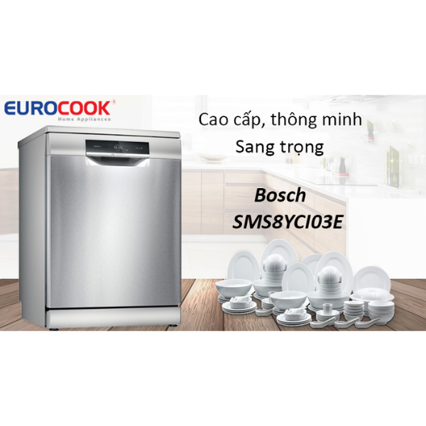 Máy Rửa Chén Bát Độc Lập BOSCH SMS8YCI03E, Công Nghệ Sấy ZeoLith - Hàng Chính Hãng