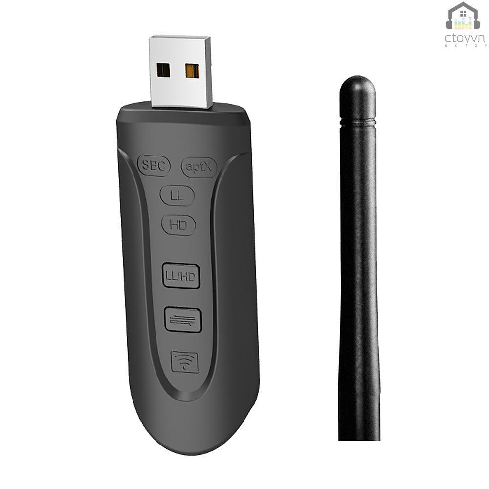 Bộ truyền tín hiệu âm thanh USB BT 5.0 kèm anten 2 BT APTX HD/APTX LL/APTX