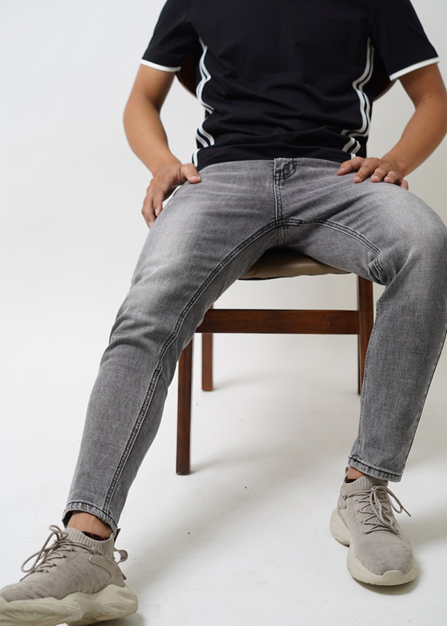 Quần Jeans Nam Hàn Quốc Màu Xám JEANXAM95