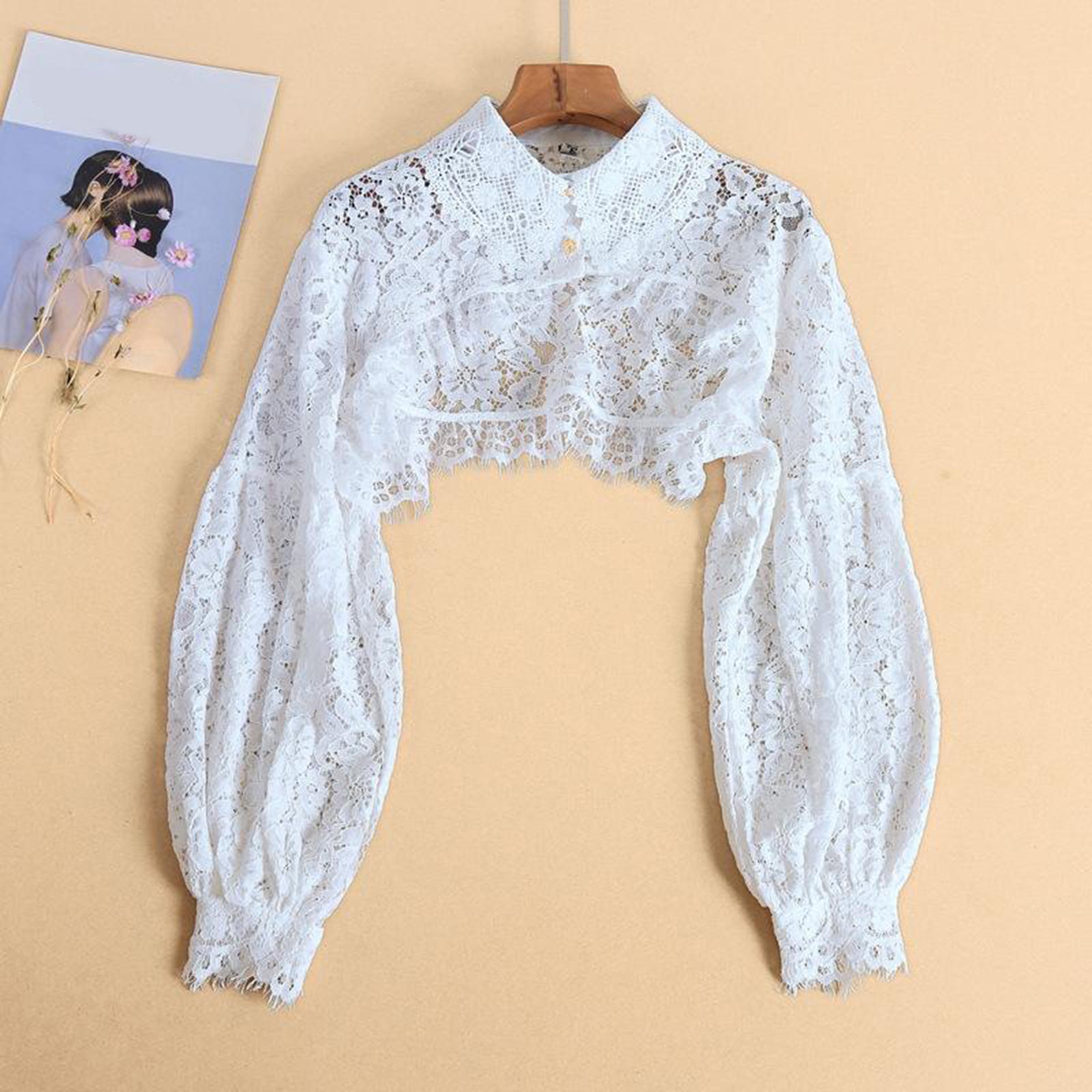 Women Fake Collar Detachable  Collar Lace Blouse Half Shirts False Collar