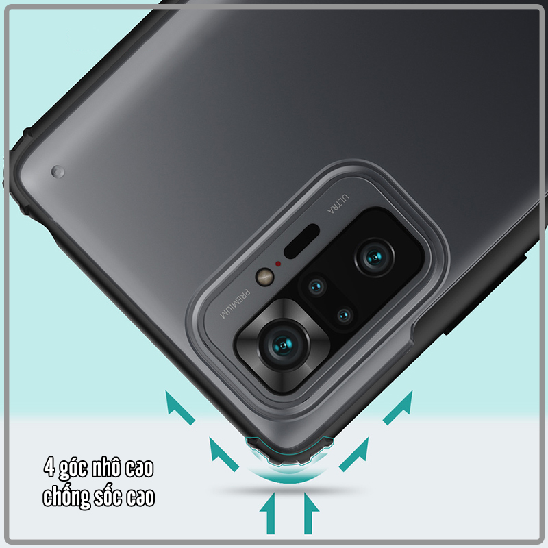 Ốp lưng chống sốc cho Xiaomi Redmi Note 10 Pro nhám viền màu