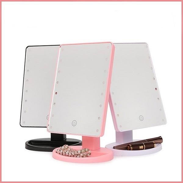 Gương trang điểm để bàn có đèn led HÌNH VUÔNG