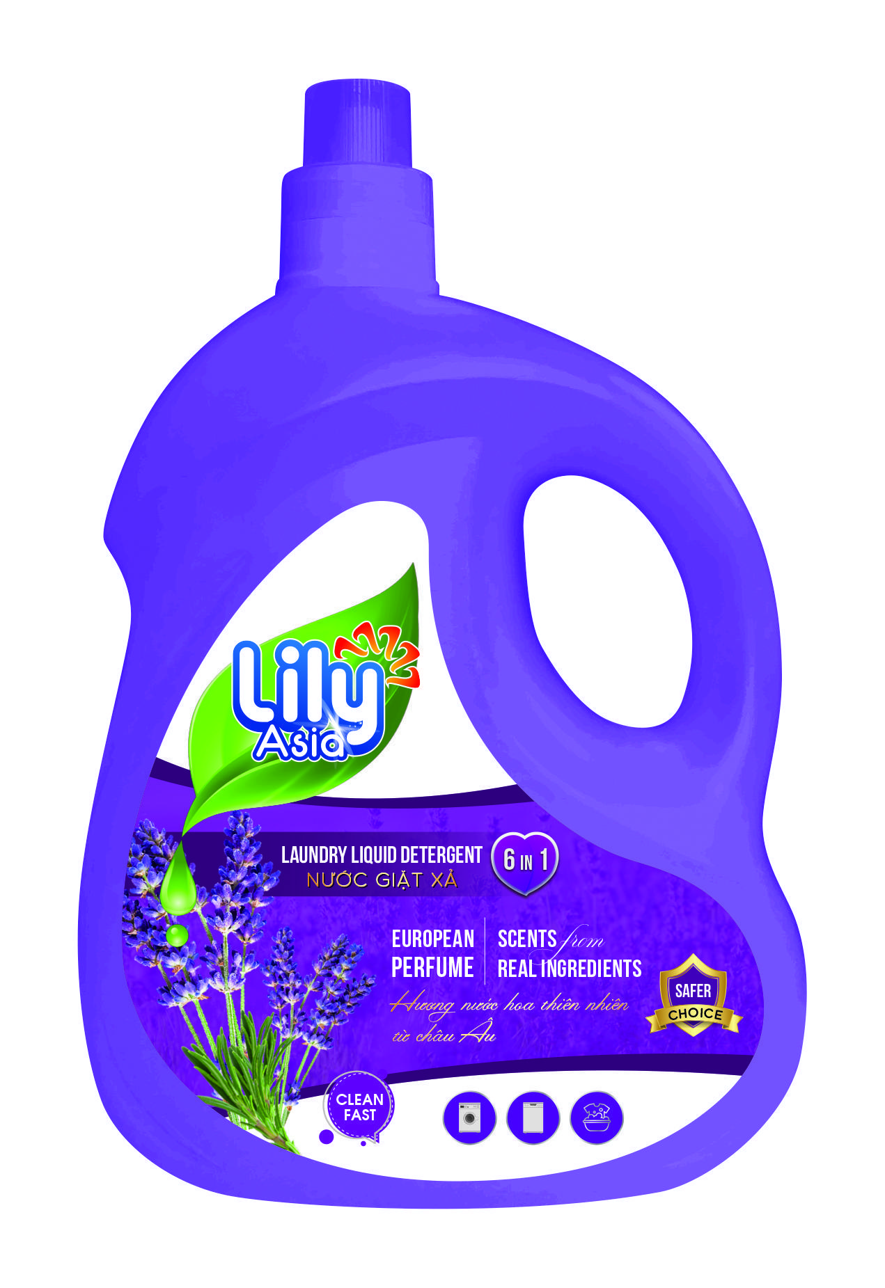 Nước Giặt Xả Lily Asia (Tem Tím-  4 KG) Hương Hoa Cỏ