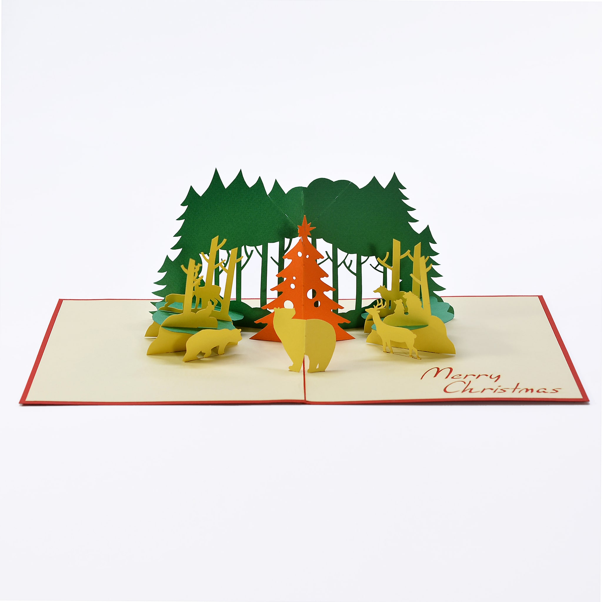 Thiệp nổi 3D handmade, 3D pop-up card Rừng thông- Pine forest size 15x15cm CN054