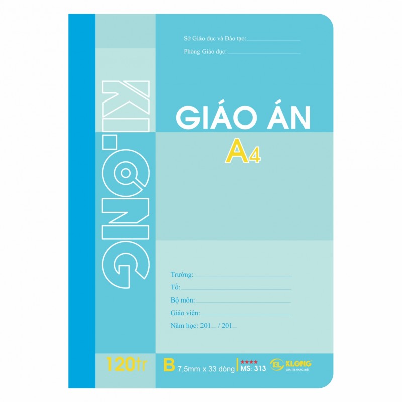 Sổ giáo án kẻ ngang A4 - 120 trang; Klong 313