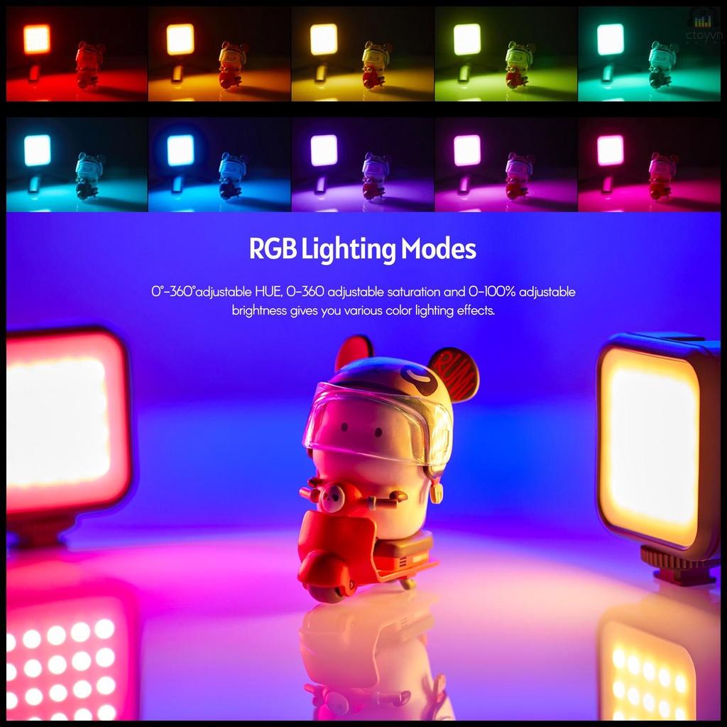Đèn LED 6R RGB mini 3200K-6500K 13 bóng có thể sạc lại điều chỉnh độ sáng tiện dụng