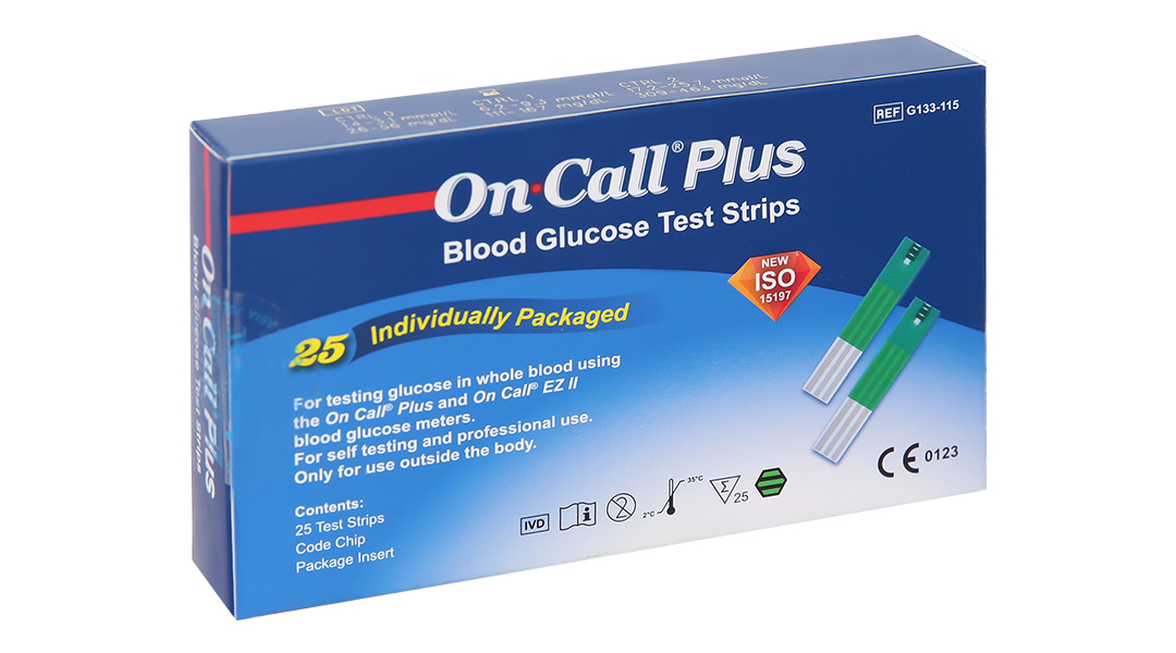 Que thử của máy đo đường huyết On Call Plus (hộp 25 que)