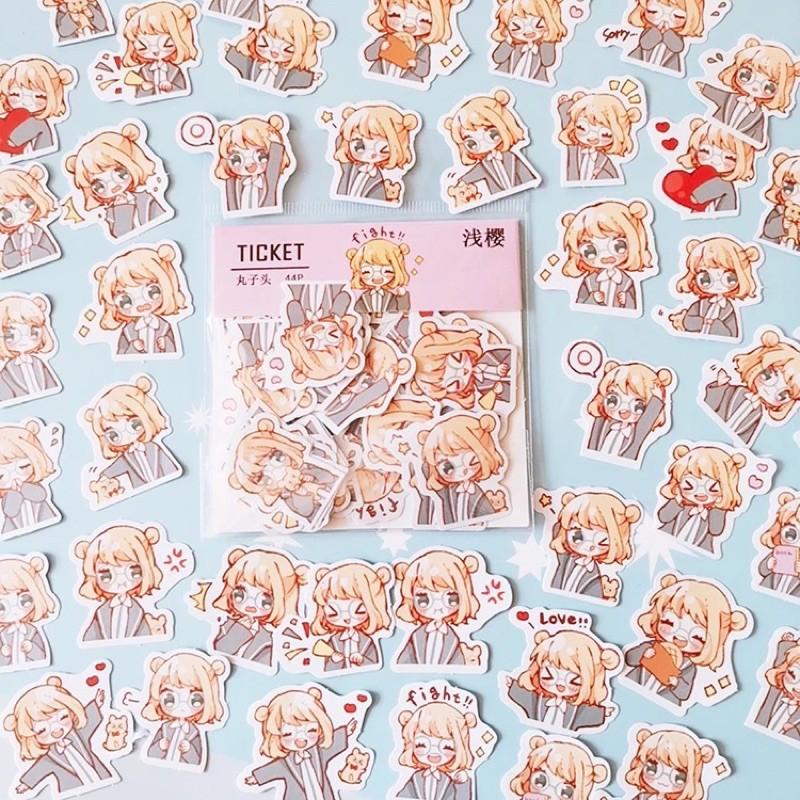 Gói 44 pcs stickers dễ thương nhiều mẫu