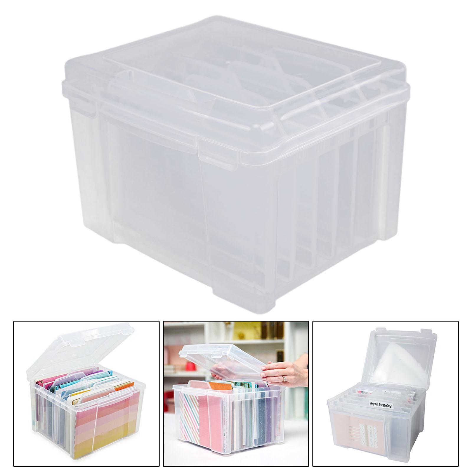 Card Storage Case with 6 Detachable Dividers Multicolor Transparent Organizer Stationery Separation Storage Delicated for Greeting Card Scrapbook