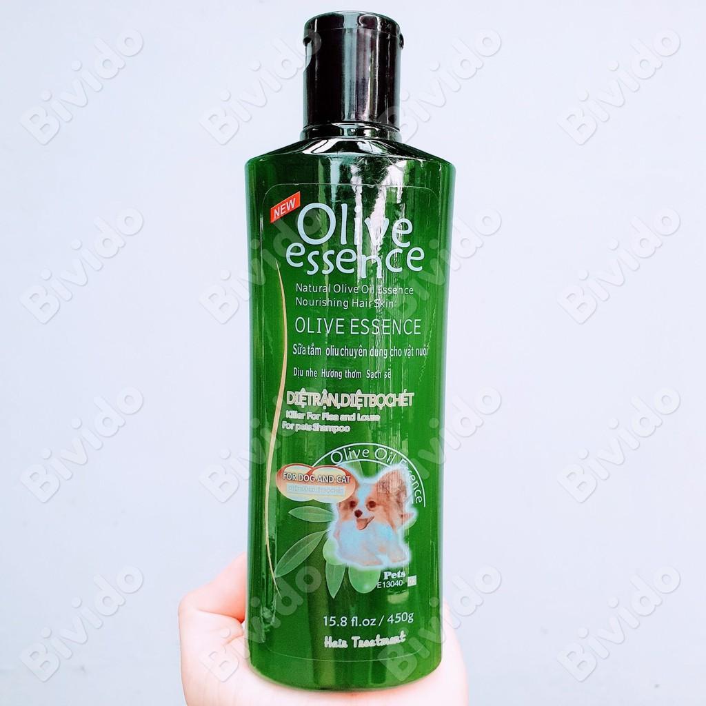 Sữa tắm Olive Essence cho chó mèo mượt lông ngừa nấm chai 450ml - Bivido