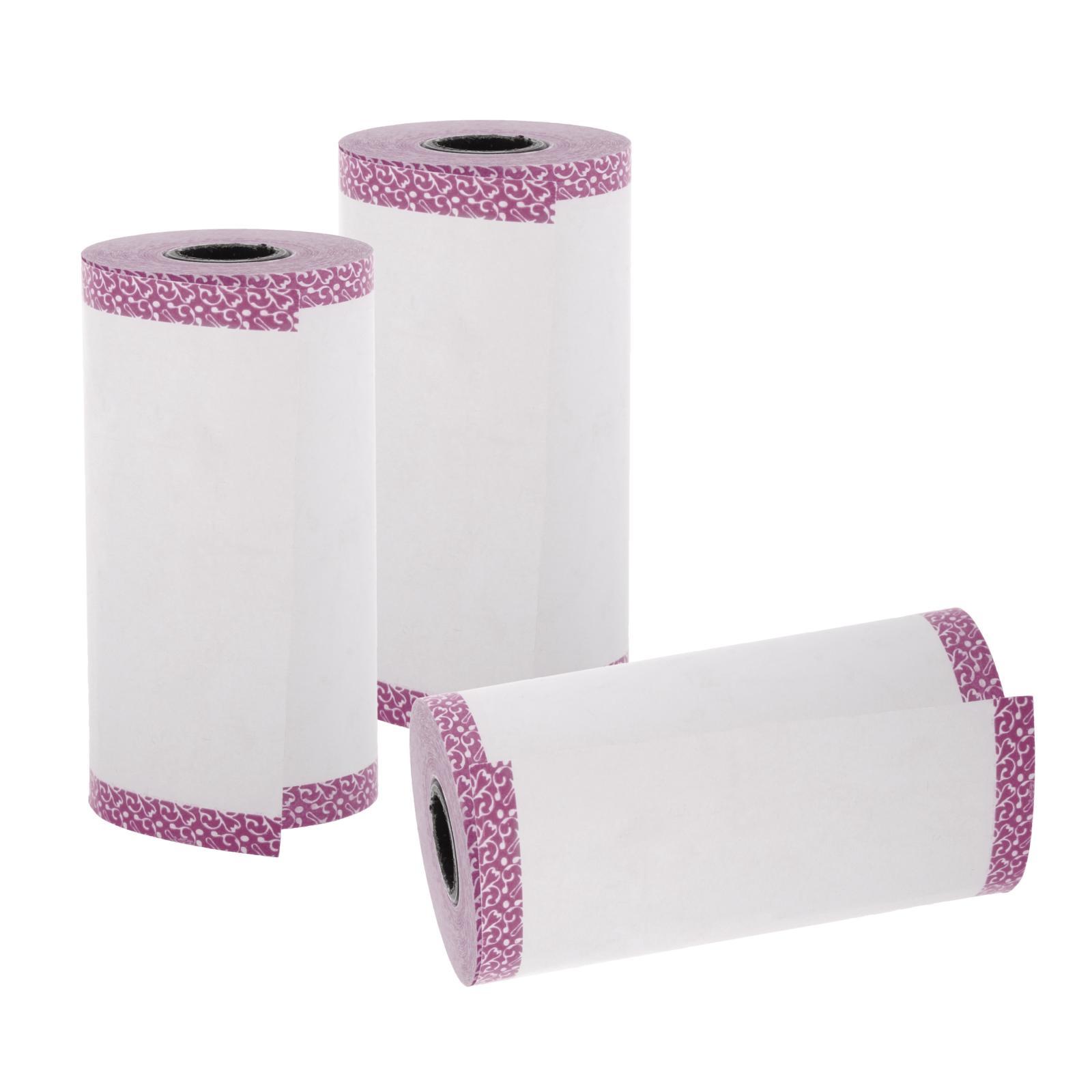 3x Thermal Printing Paper, Mini Thermal Printer of Photo Note Receipt, Color Edge Thermal Paper Portable 57x30mm without Adhesive, 3 Colors to Choose