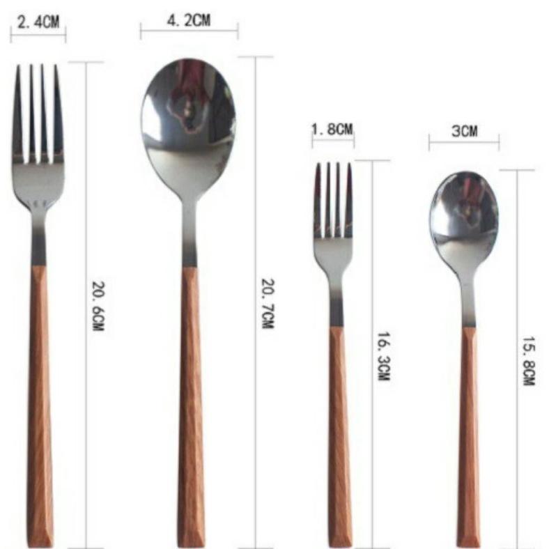Thìa dĩa inox phong cách Hàn Quốc cán màu gỗ sang trọng