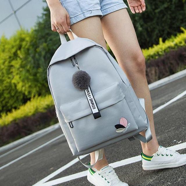 Balo thời trang nữ đựng laptop, du lịch, đi học hot cặp túi chéo balo ulzzang 3 Chiễ Lá Cute balo nữ vải