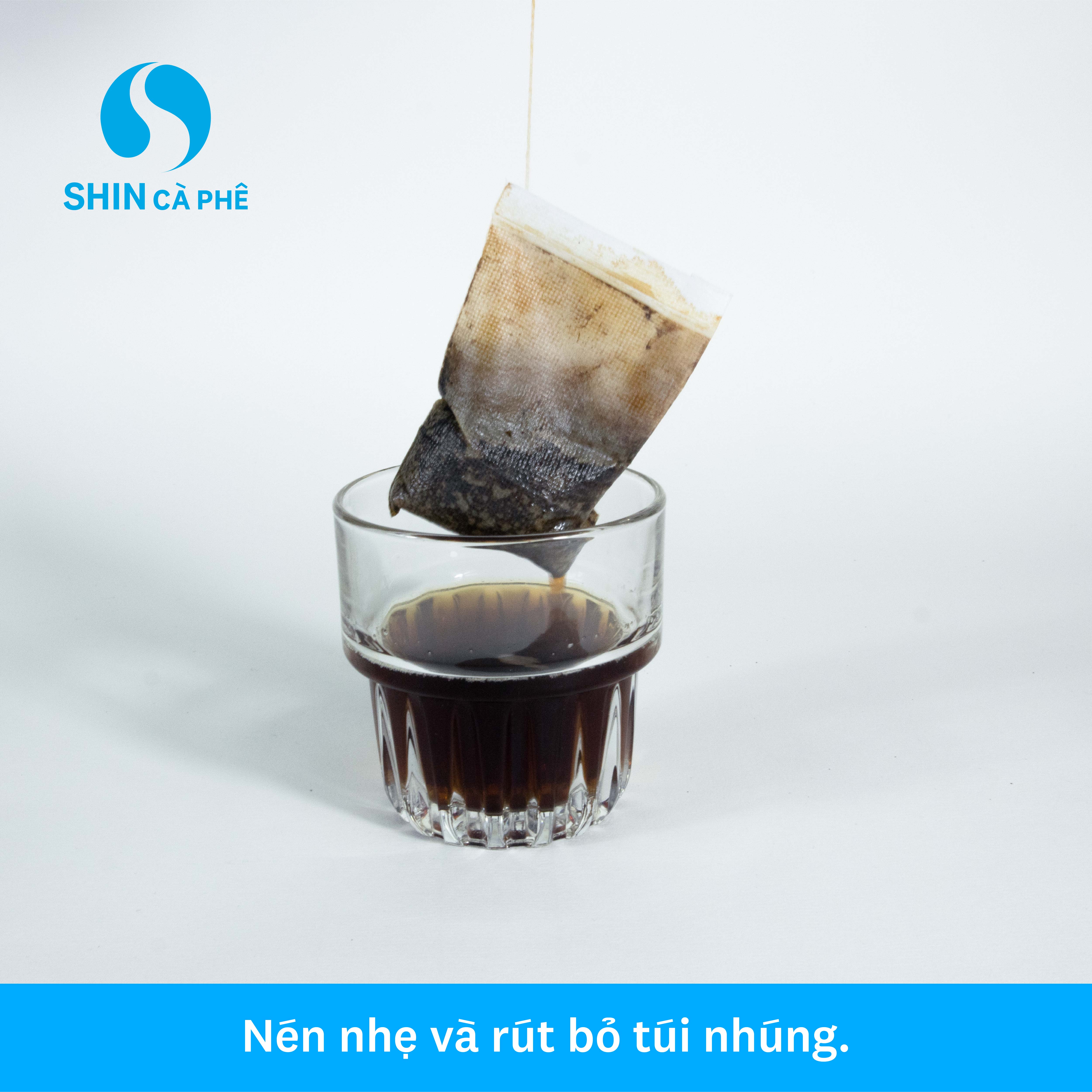 SHIN Cà Phê - Cà phê túi nhúng đặc sản A Lưới Blend hộp 10 gói