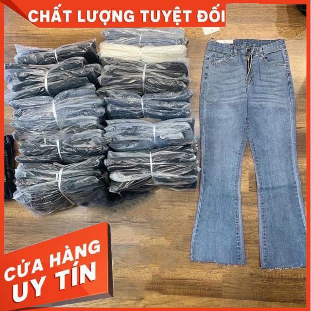 QUẦN JEANS ỐNG LOE ỐNG XẺ 1 bên- chất jeans đẹp xuất sắc