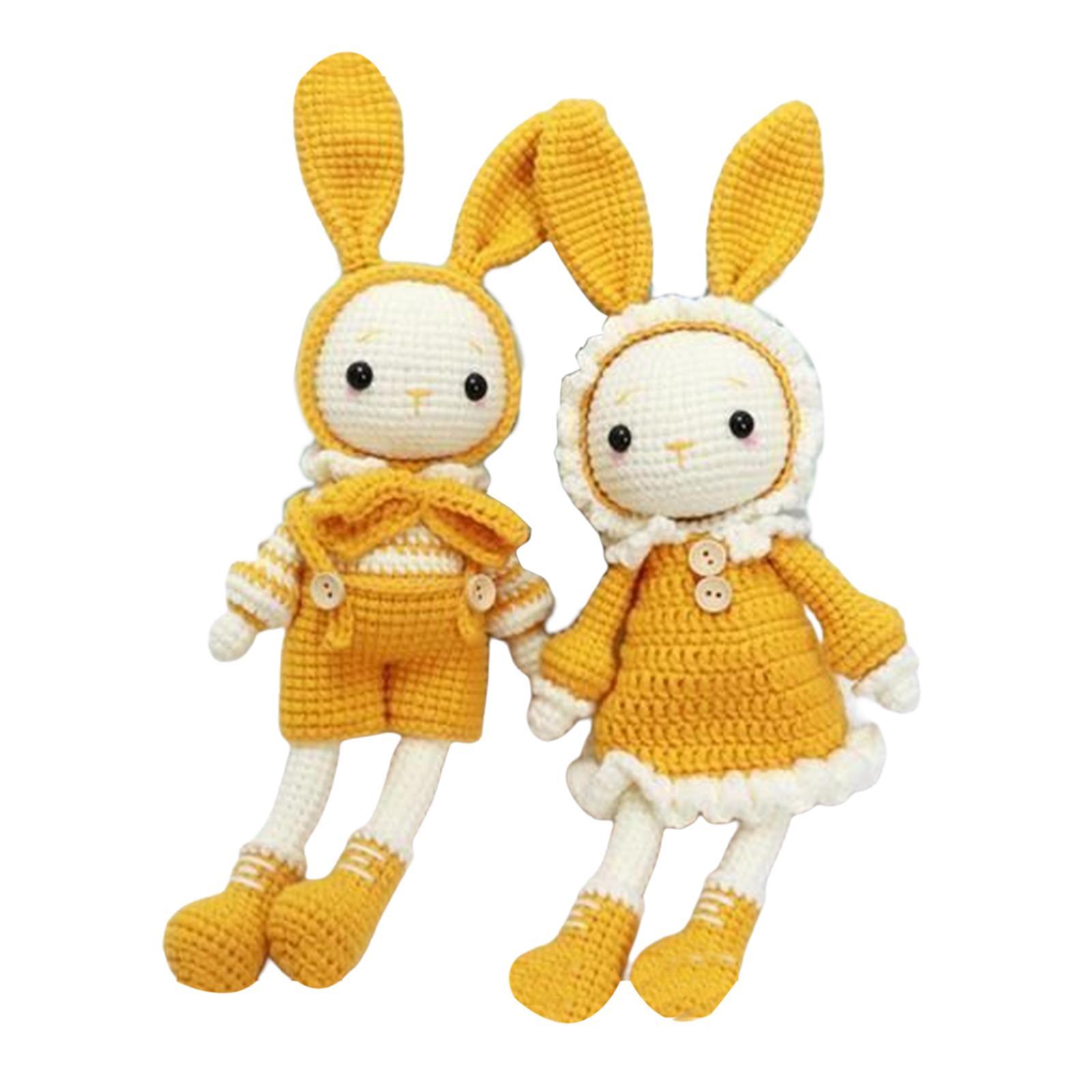 Crochet Kit A Pair of Rabbit Crochet Craft Set Make Your Own Doll for Adults and Kids